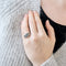 Bague 57.5 Bague bandeau topaze et diamants en or blanc 18K 58 Facettes LMB-200
