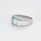 Bague 57.5 Bague bandeau topaze et diamants en or blanc 18K 58 Facettes LMB-200