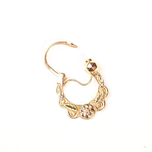 Boucles d'oreilles Créoles savoyardes - Boucles d’oreilles en or jaune 18K, or blanc et vert 58 Facettes LMB-218
