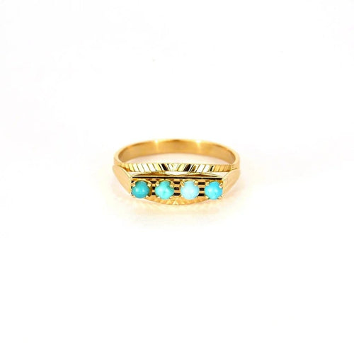 Bague 57 Bague jarretière en or rose et turquoises 58 Facettes