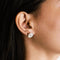 Boucles d'oreilles Boucles d'oreilles puces en platine et or jaune, diamants et nacre 58 Facettes