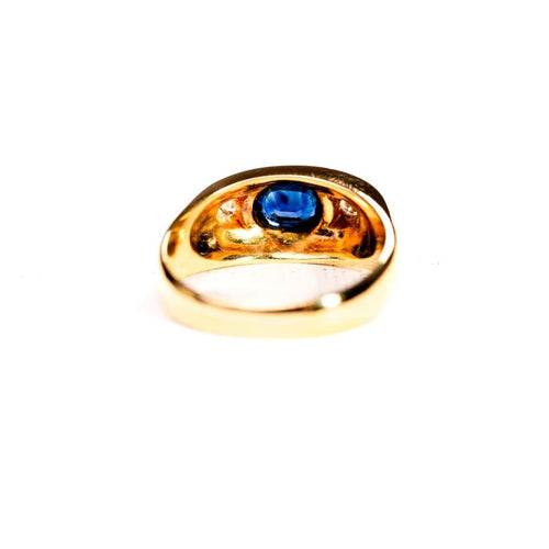 Bague 59 Bague jonc saphir et diamants en or jaune 58 Facettes LMB-256