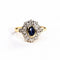 Bague 52 Bague marguerite saphir et diamants en or jaune et blanc 58 Facettes LMB-286