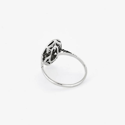 Bague 53 Bague marquise ancienne en platine 850 sertie de diamants 58 Facettes LMB-290