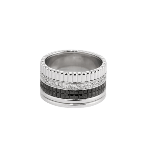 Bague 53 Boucheron Quatre Black Edition - Bague en or blanc 18k et diamants 58 Facettes