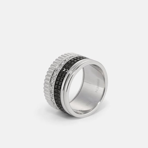 Bague 53 Boucheron Quatre Black Edition - Bague en or blanc 18k et diamants 58 Facettes