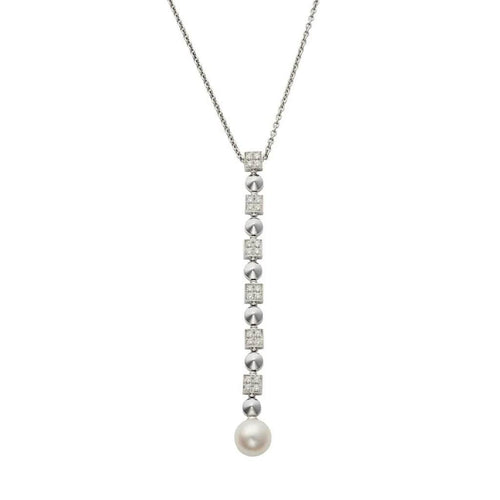 Collier Bvlgari Lucea - Collier en or blanc 18k perle et diamants 58 Facettes