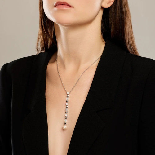 Collier Bvlgari Lucea - Collier en or blanc 18k perle et diamants 58 Facettes