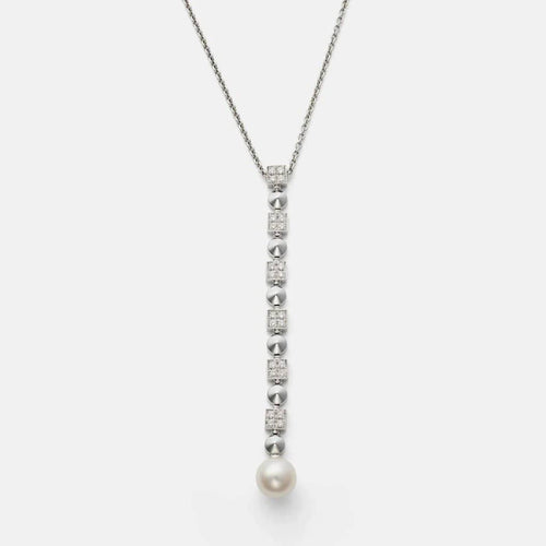 Collier Bvlgari Lucea - Collier en or blanc 18k perle et diamants 58 Facettes