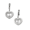 Boucles d'oreilles Chopard Happy Diamonds - Boucles d'oreilles cœur en or blanc et diamants 58 Facettes
