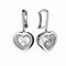 Boucles d'oreilles Chopard Happy Diamonds - Boucles d'oreilles cœur en or blanc et diamants 58 Facettes