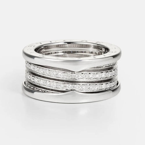 Bague 54 Bvlgari B.Zero1 - Bague en or blanc 18k et diamants 58 Facettes