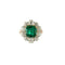 Bague 51 Bague marguerite en or jaune avec émeraude et diamants 58 Facettes