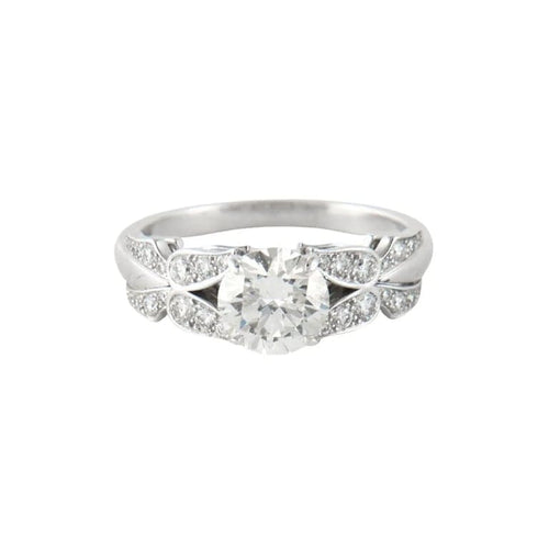 Bague 54 Bague papillon en or gris et diamants 58 Facettes