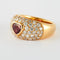 Bague 52 Bague cœur en or jaune 750 avec rubis birman et diamants 58 Facettes