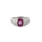 Bague 53 Bague en or gris 18K avec saphir rose et diamants 58 Facettes
