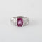 Bague 53 Bague en or gris 18K avec saphir rose et diamants 58 Facettes