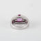 Bague 53 Bague en or gris 18K avec saphir rose et diamants 58 Facettes