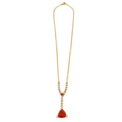 Collier Collier en or jaune avec grenats mandarine et diamants 58 Facettes