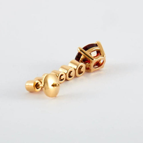 Boucles d'oreilles Boucles d'oreilles pendantes en or jaune 18K grenat mandarine et diamants 58 Facettes 2.586