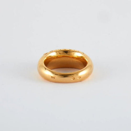 Bague 52 Bague carrée en or jaune 18K, saphir, rubis et diamants 58 Facettes 2.131