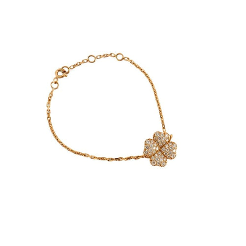 Bracelet Bracelet trèfle en or jaune 18k avec diamants 58 Facettes 2.308