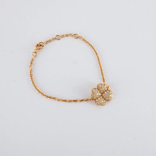 Bracelet Bracelet trèfle en or jaune 18k avec diamants 58 Facettes 2.308