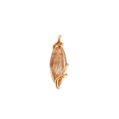 Pendentif Pendentif en or jaune 18k avec quartz rutile d’Arkansas 58 Facettes 2.152