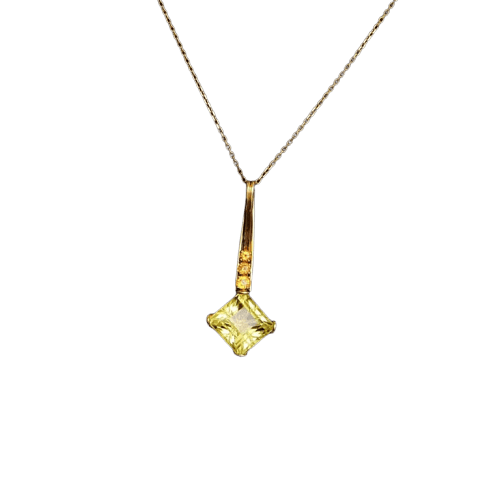 Pendentif Pendentif étoile éternelle en or jaune 18K, quartz lemon et grenats 58 Facettes 2.622