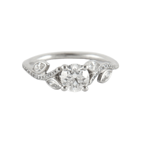 Bague 50 De Beers - Bague feuillage en platine 950 et diamants 58 Facettes 1.13209