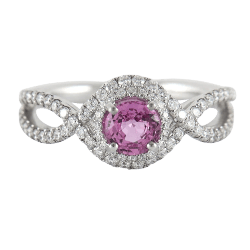 Bague 52 Bague Tentation en or gris 18k avec saphir rose et diamants 58 Facettes 2.314
