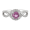 Bague 52 Bague Tentation en or gris 18k avec saphir rose et diamants 58 Facettes 2.314