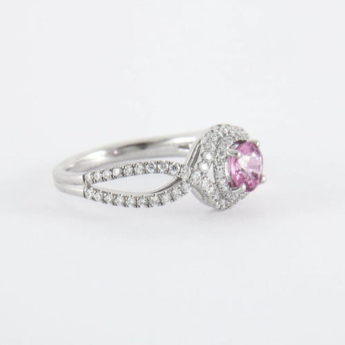 Bague 52 Bague Tentation en or gris 18k avec saphir rose et diamants 58 Facettes 2.314