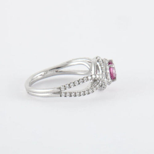 Bague 52 Bague Tentation en or gris 18k avec saphir rose et diamants 58 Facettes 2.314