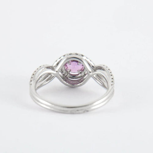 Bague 52 Bague Tentation en or gris 18k avec saphir rose et diamants 58 Facettes 2.314