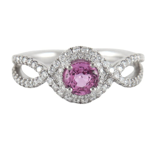 Bague 52 Bague Tentation en or gris 18k avec saphir rose et diamants 58 Facettes 2.314