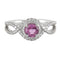Bague 52 Bague Tentation en or gris 18k avec saphir rose et diamants 58 Facettes 2.314