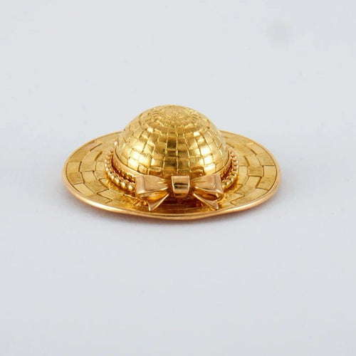 Broche Broche chapeau en or jaune 18K et perles 58 Facettes 2.171