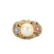Bague 51 Bague fleur en or jaune 18k avec perle Akoya 58 Facettes 002.199