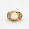 Bague 51 Bague fleur en or jaune 18k avec perle Akoya 58 Facettes 002.199