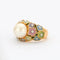 Bague 51 Bague fleur en or jaune 18k avec perle Akoya 58 Facettes 002.199