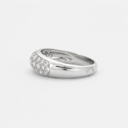 Bague 52 Bague en or blanc 18k pavée de diamants 0,95 ct 58 Facettes 002.203