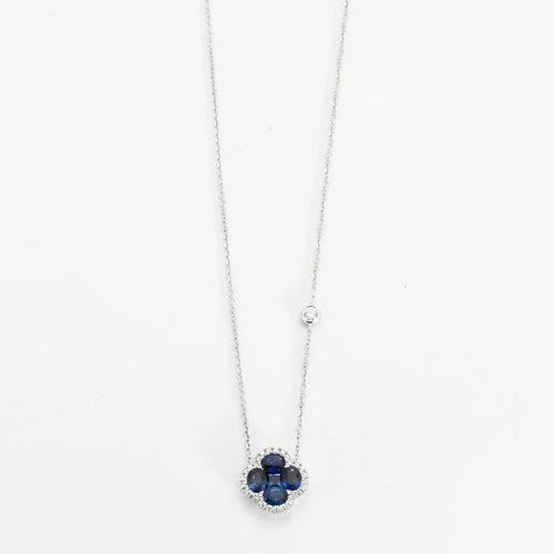 Collier Ligne Vendôme - Collier Cléopâtre en or blanc 18k, saphir et diamants 58 Facettes 002.1491
