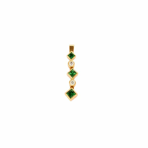 Pendentif Pendentif Arlequin en or jaune 18k, tsavorites et diamants 58 Facettes 002.148