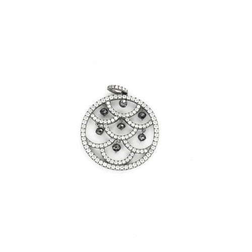 Pendentif Pendentif en or gris 18k rhodié noir avec diamants 58 Facettes 001.7855