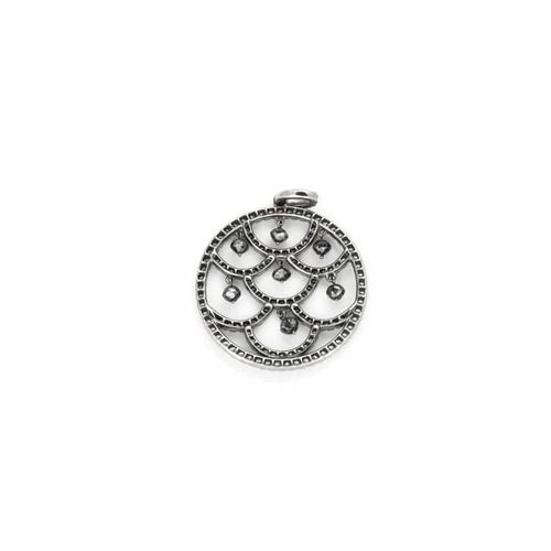 Pendentif Pendentif en or gris 18k rhodié noir avec diamants 58 Facettes 001.7855