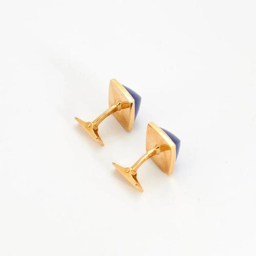 Boutons de manchette Boutons de manchette en or jaune 18k et lapis-lazuli 58 Facettes 001.12150