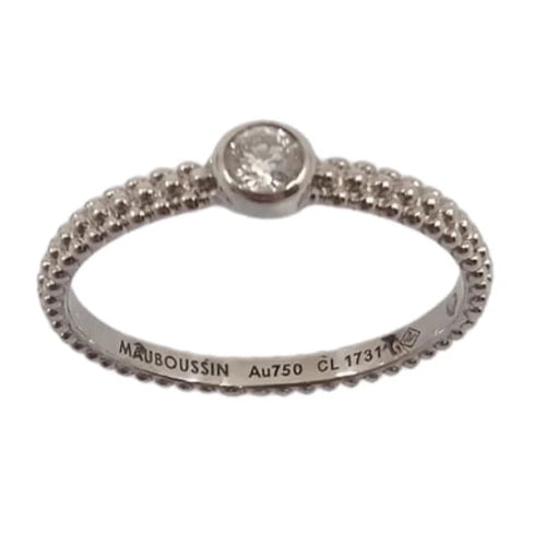 Bague 53 Mauboussin - Bague solitaire Goutte de jour en or blanc et diamant 58 Facettes