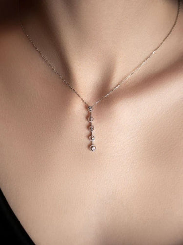 Collier Collier - Pendentif en or blanc 18 carats et diamants 0,15 ct 58 Facettes