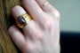 Bague 52 Boucheron - Bague cabochon en or jaune 18K et tourmaline rose 58 Facettes